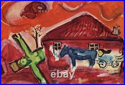 1947 CHAGALL Religious Color Lithograph Suffering Limited Edition Signed COA