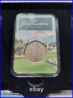 2019 Kew Gardens 50p Coin Fifty Pence Signed 5 Coin Set Limited To 2019 Inc COA