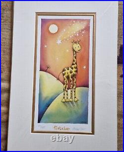 4 x Abbie Carr signed ltd edition Animal Fine art print With COA Card Mounted