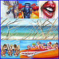 ART PRINT BEACH SURF PAINTING Abstract Australia COA surfing COA signed