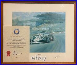 Alan Jones Ex F1 Driver Hand Signed Framed Limited Edition 24 x 20inch Print COA