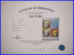 Andy Warhol COA Big Vintage Signed Art Print Paper Limited Edition Signed