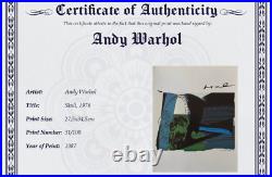 Andy Warhol, Original Hand-signed Lithograph with COA & Appraisal of $3,500