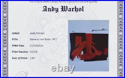 Andy Warhol, Original Hand-signed Lithograph with COA & Appraisal of $3,500