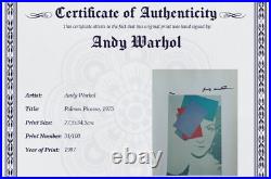 Andy Warhol, Original Hand-signed Lithograph with COA & Appraisal of $3,500