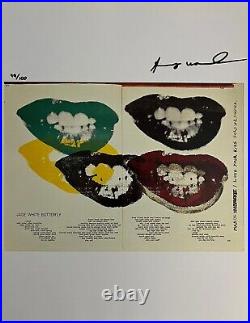 Andy Warhol, Original Print Hand Signed Litho with COA & Appraisal of $3,500