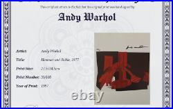 Andy Warhol, Original Print Hand Signed Litho with COA & Appraisal of $3,500