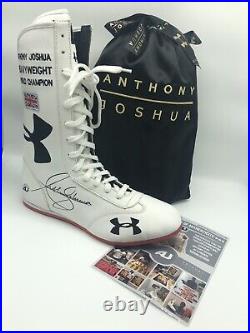 Anthony Joshua Framed Limited Edition Boxing Boot Private Signing AFTAL COA