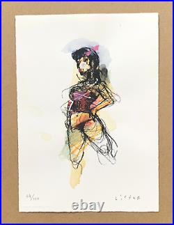Anthony Lister Dancer Girl Print 2014 Hand Embellished Watercolour LE 0f 100 COA