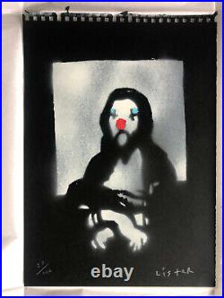 Anthony Lister Mona Clown Signed Stamped Numbered COA
