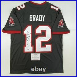 Autographed/Signed TOM BRADY Pewter Nike Limited Buccaneers Jersey Fanatics COA