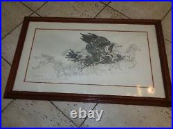BEV DOOLITTLE Eagle's Flight 772/1500 Signed Framed Lithograph COA