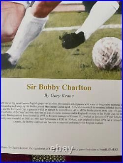 BOBBY CHARLTON SIGNED PRINT LIMITED EDITION COA Manchester United Proof Gift