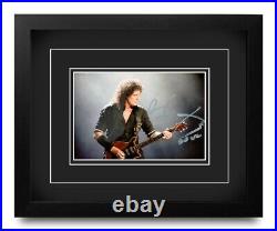 Brian May Signed 6x4 Photo 10x8 Picture Frame Rock Band Queen Guitarist + COA