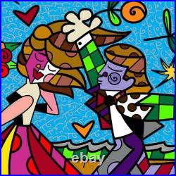 Britto I Love You Hand Signed Limited Edition Giclee on Canvas COA