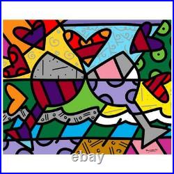 Britto Toast To Love Glasses Hand Signed Limited Edition Giclee on Canvas COA