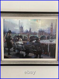 CHRISTIAN HOOK'Embankment' Limited Edition Canvas Print Gallery Frame COA