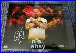 CM Punk Power Signed 8x10 Photo Limited Edition AEW 42/75 UDA Upper Deck COA