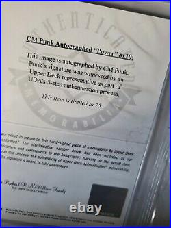 CM Punk Power Signed 8x10 Photo Limited Edition AEW 42/75 UDA Upper Deck COA