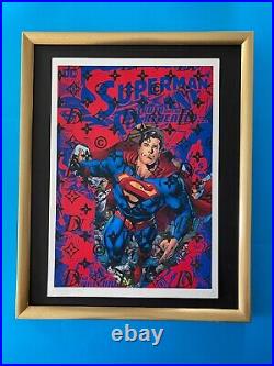 DEATH NYC Hand Signed LARGE Print COA Framd 16x20in Superman DC Comics Murakami