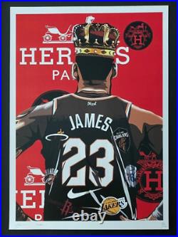 DEATH NYC Hand Signed LARGE Print Framed 16x20in COA POPART LEBRON JAMES LAKERS