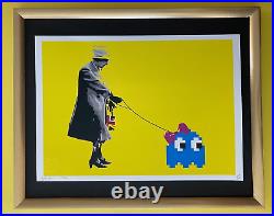 DEATH NYC Hand Signed LARGE Print Framed 16x20in COA Pacman Banksy Style X/100