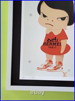 DEATH NYC Hand Signed LARGE Print Framed 16x20in COA YOSHITOMO NARA GIRL NIKE #6