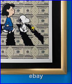 DEATH NYC Signed Large 16x20in Framed THE PEANUTS SCHULZ COA Graffiti Pop Art