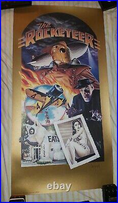 Dave Stevens Disney Rocketeer Movie Poster Print Signed Limited Edition #255 COA