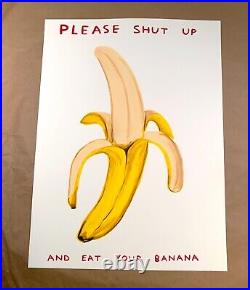 David Shrigley Please Shut Up Signed Art Screen Print Limited #/125 COA Banana