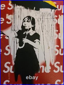 Death NYC 19x13 Signed Graffiti Pop Artist Rare. Banksy Umbrella Girl. COA