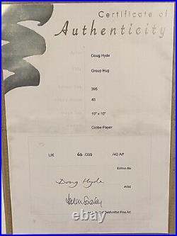 Doug Hyde, Group Hug, Signed Framed Limited Edition Giclee Print, Rare, w. COA