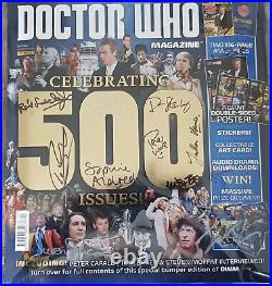 Dr Who Magazine & photo signed by 16 Celebrating 500 Issues Limited COA 32938