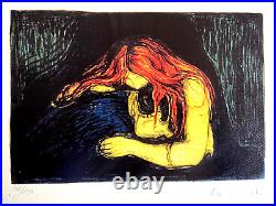 Edvard Munch Lithograph COA Original Signed Numbered Hand Limited