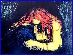 Edvard Munch Lithograph COA Original Signed Numbered Hand Limited