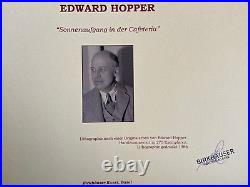 Edward. Hopper Lithograph COA Original Numbered A Hand Signed Limited