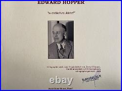 Edward Hopper Lithograph COA Original Numbered A Hand Signed Limited Edition