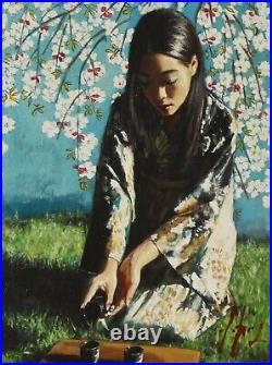 FABIAN PEREZ (b. 1967) Artist's Proof Print'Geisha with White Flowers 1' + COA