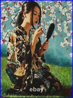 FABIAN PEREZ (b. 1967) Limited Edition Print'Geisha with White Flowers 2' + COA