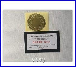 FRAMED RARE DEATH NYC GOLD DRIP AMEX Print 45cmx32cm, COA not banksy