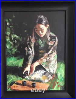Fabian Perez, Ltd Ed, 74/195'Geisha Pouring Sake' Signed, Framed, With COA