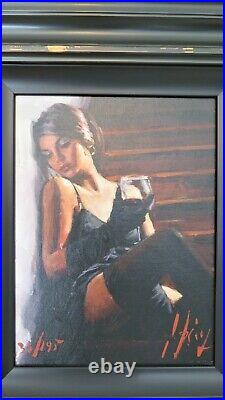 Fabian Perez Saba at the Stairs IV white wall. Signed limited edition with COA