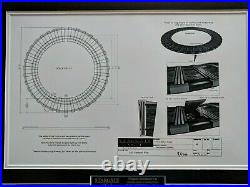 Framed Limited (8 of 100) Stargate SG-1 Transport Rings Concept Drawing Art COA