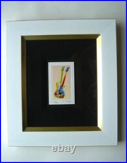 Framed Peter Max SIGNED Rock N' Roll Guitar I, Limited Edition Lithograph withCOA