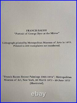 Francis Bacon Lithograph COA Met Museum Signed Published Limited 500 ex