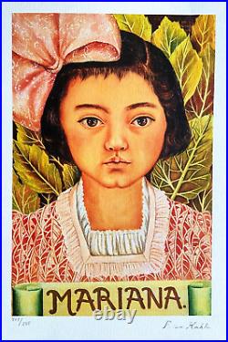 Frida Kahlo Lithograph 1986 COA Original Hand-Numbered Signed Limited