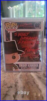 Funko pop! Freddy Krueger GITD Chase Signed by Robert Englund. COA INC
