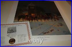 G Harvey A FAMILY CHRISTMAS 21x18 S/N paper Limited Edition, with folder and COA
