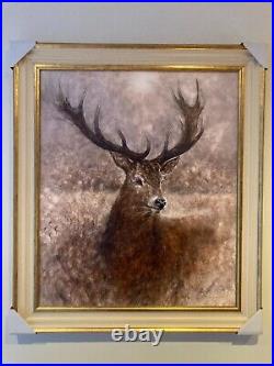 GARY BENFIELD NOBLE Stag Portrait Large Limited Edition Canvas Print COA