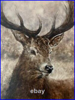 GARY BENFIELD NOBLE Stag Portrait Large Limited Edition Canvas Print COA